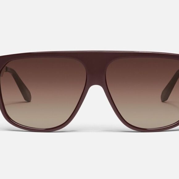 Quay Australia NO CURFEW Shield Sunglasses ESPR/BROWN Polarized Oversized - Picture 7 of 7